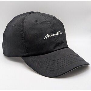 Mizuno Pro White Script Adjustable Strap Back Black Golf Hat Baseball Cap Unisex